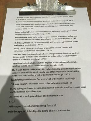 Menu at Leafy Greens & Co in Warrenpoint