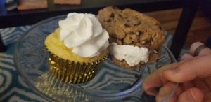 Lemon cupcake and cookie cream sandwich at JT's Creamery and Cafe in Liverpool
