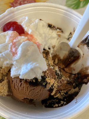 Peanut butter cup sundae  at JT's Creamery and Cafe in Liverpool