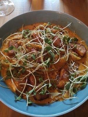 Pasta in cheese sauce at KAIME in Medellin