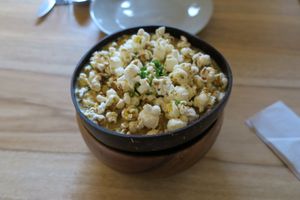 Popcorn soup :) at KAIME in Medellin