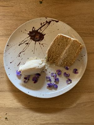 Cake and ice cream  at KAIME in Medellin