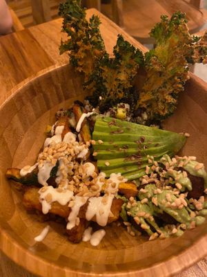 Kale bowl with vegetables  at KAIME in Medellin