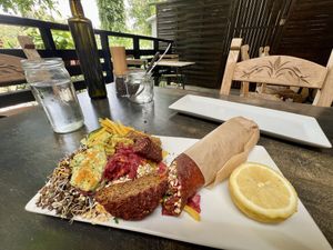 Wrap and salad  at NektaR in Crete