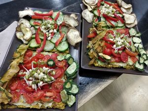 Raw sanwiches on turmeric-bread at NektaR in Crete