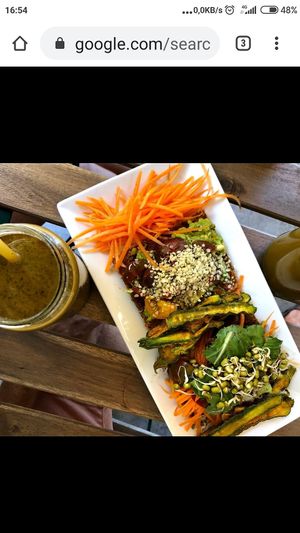 Open sandwich organic local vegetables at NektaR in Crete