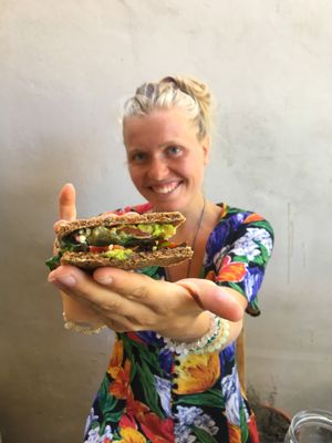 Organic, raw, avocado toast at NektaR in Crete