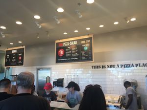 Sign at Mod Pizza in California