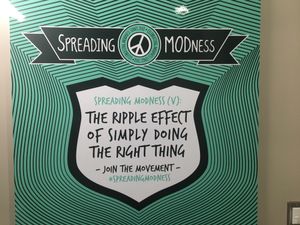 Sign at Mod Pizza in California