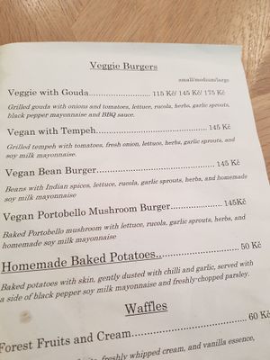 Menu at Blondie's Burger Perlova in Plzen