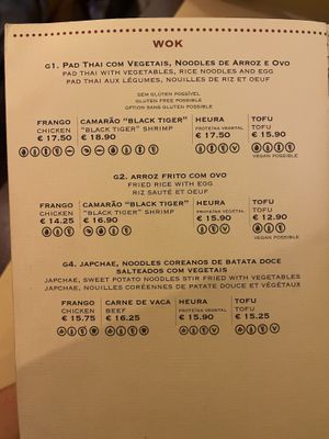 Menu   at Boa-Bao in Lisbon