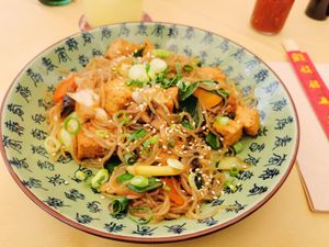 Vegan japchae (tofu) at Boa-Bao in Lisbon