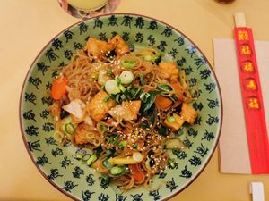 Vegan japchae (tofu) at Boa-Bao in Lisbon