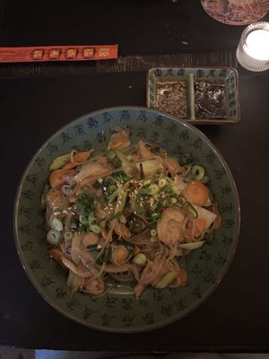 Sweet pot noodles with soy chunks   at Boa-Bao in Lisbon
