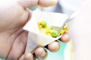 Handmade by our chefs - Vegetarian Samosas with Coriander and Mint Chutney at Boa-Bao in Lisbon