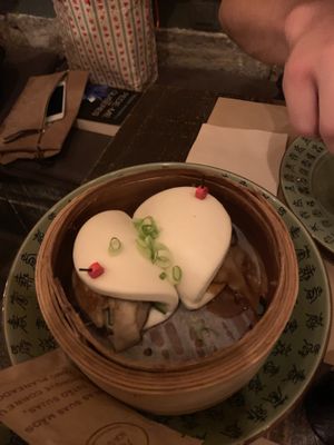 Vegetarian mushroom bao buns  at Boa-Bao in Lisbon