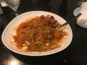 vegan pasta, very very bland. had to douse with salt and pepper. would not get again. at Farm Provisions in Prescott