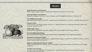 Vegan Menu at Farm Provisions in Prescott