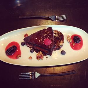 Yummy Vegan and gluten free cake for dessert but overpriced.  at Farm Provisions in Prescott