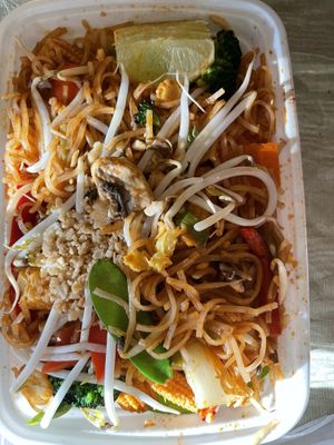 Pad Thai from vegan menu, not sweet at Flavors of Asia in Rochester