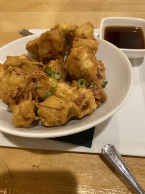 King oyster mushroom tempura at Green Elephant Vegetarian Bistro in Portland