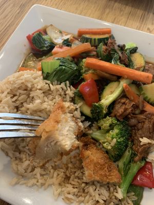 Plant crispy chicken tender piece  #Veganuary at Green Elephant Vegetarian Bistro in Portland