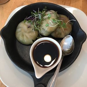 chives dumplings special at Green Elephant Vegetarian Bistro in Portland