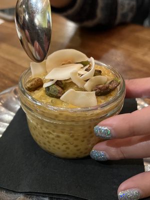 Pumpkin pudding  at Green Elephant Vegetarian Bistro in Portland