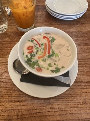 Fragrant coconut soup   at Green Elephant Vegetarian Bistro in Portland