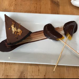 vegan orange chocolate mousse pie at Green Elephant Vegetarian Bistro in Portland