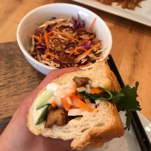 bahn mi and cabbage slaw at Green Elephant Vegetarian Bistro in Portland