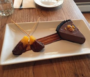 vegan chocolate orange mousse pie at Green Elephant Vegetarian Bistro in Portland