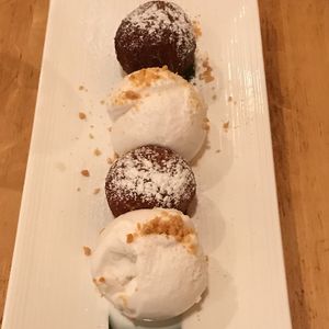 fried bananas with coconut ice cream at Green Elephant Vegetarian Bistro in Portland