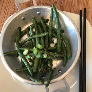 garlic green beans app at Green Elephant Vegetarian Bistro in Portland
