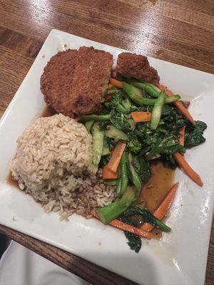 chinese broccoli and soy filet  at Green Elephant Vegetarian Bistro in Portland