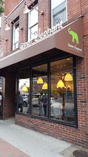 The green elephant at Green Elephant Vegetarian Bistro in Portland