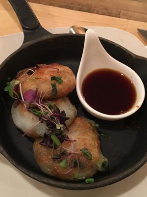 Chive dumplings at Green Elephant Vegetarian Bistro in Portland