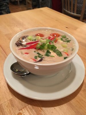 Coconut soup. Added some chili paste for a little more heat! at Green Elephant Vegetarian Bistro in Portland