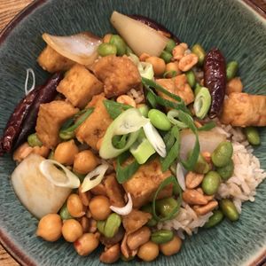 Kung Pao Chickpea special at Green Elephant Vegetarian Bistro in Portland
