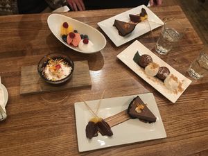Dessert assortment at Green Elephant Vegetarian Bistro in Portland