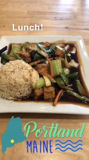 Stir-Fried Asian Vegetables & Tofu🥰 at Green Elephant Vegetarian Bistro in Portland