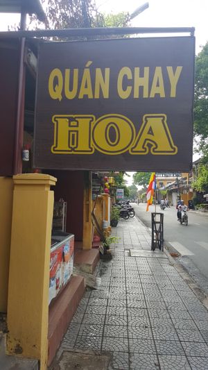 Sign at Quan Chay Hoa in Hoi An