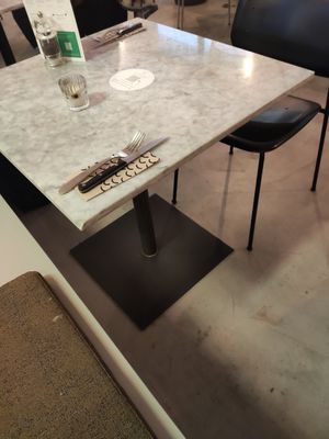 The table at Stripped Pizza - Claraplatz in Basel