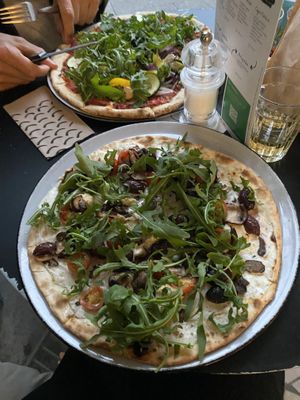 Fully vegan Pizzas, with vegan cream cheese and vegan mozzarella   at Stripped Pizza - Claraplatz in Basel