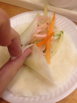 Siwawa wrapping at Yang YiMa SiWaWa in Guiyang