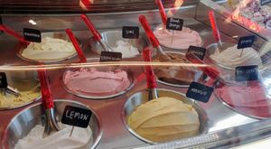 Sorbets - all flavours are vegan  at Gelato UNOU in Seaford