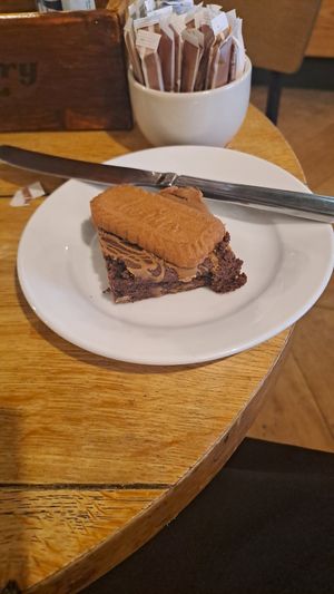 Biscoff brownie 3/10 at Tom Foolery Coffee Company in Shoreham-by-sea