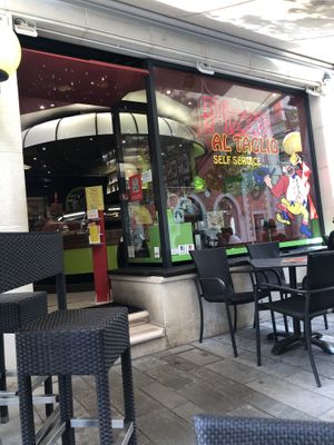 Outside at Pizza Al Taglio in Grado