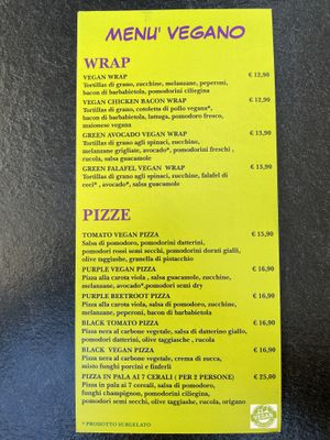 menu september 2023  at Pizza Al Taglio in Grado