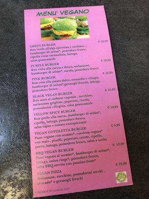 vegan menu at Pizza Al Taglio in Grado